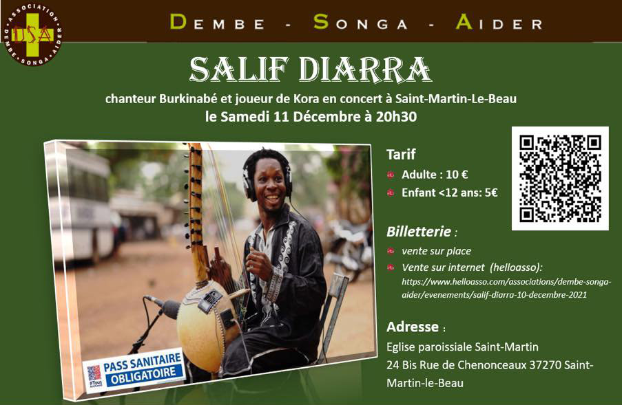 Concert de Salif DIARRA au profit de l’association DSA